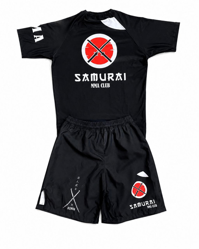 ست تیشرت و شلوارک ورزشی مردانه mma مدل samurai